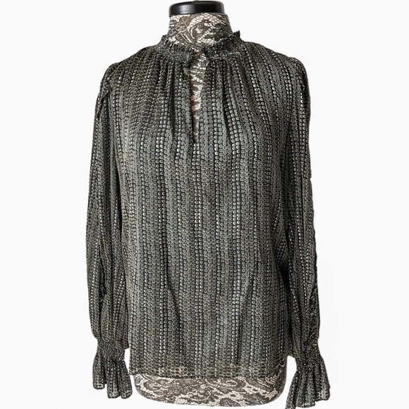 Ramy Brook Damen Charley Long Sleeve Blouse Black Large - Picture 3 of 11